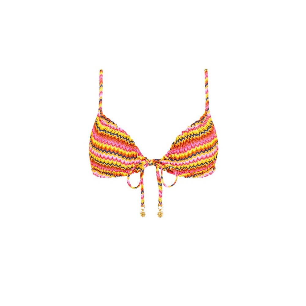Kulani Kinis - RUCHED BOW BRALETTE BIKINI TOP - Midnight Moon